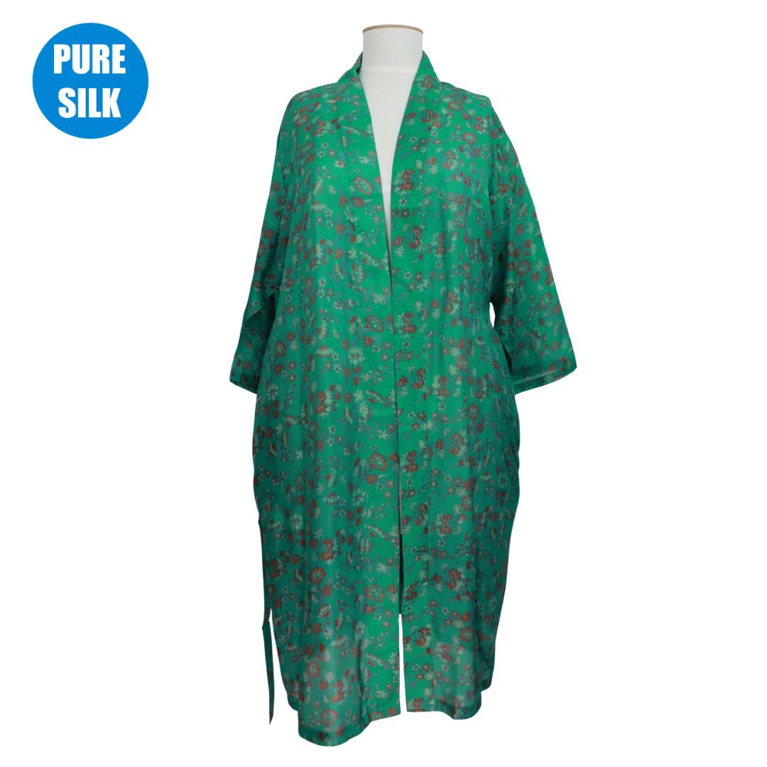 SLLK13 - PURE SILK LONG KIMONO