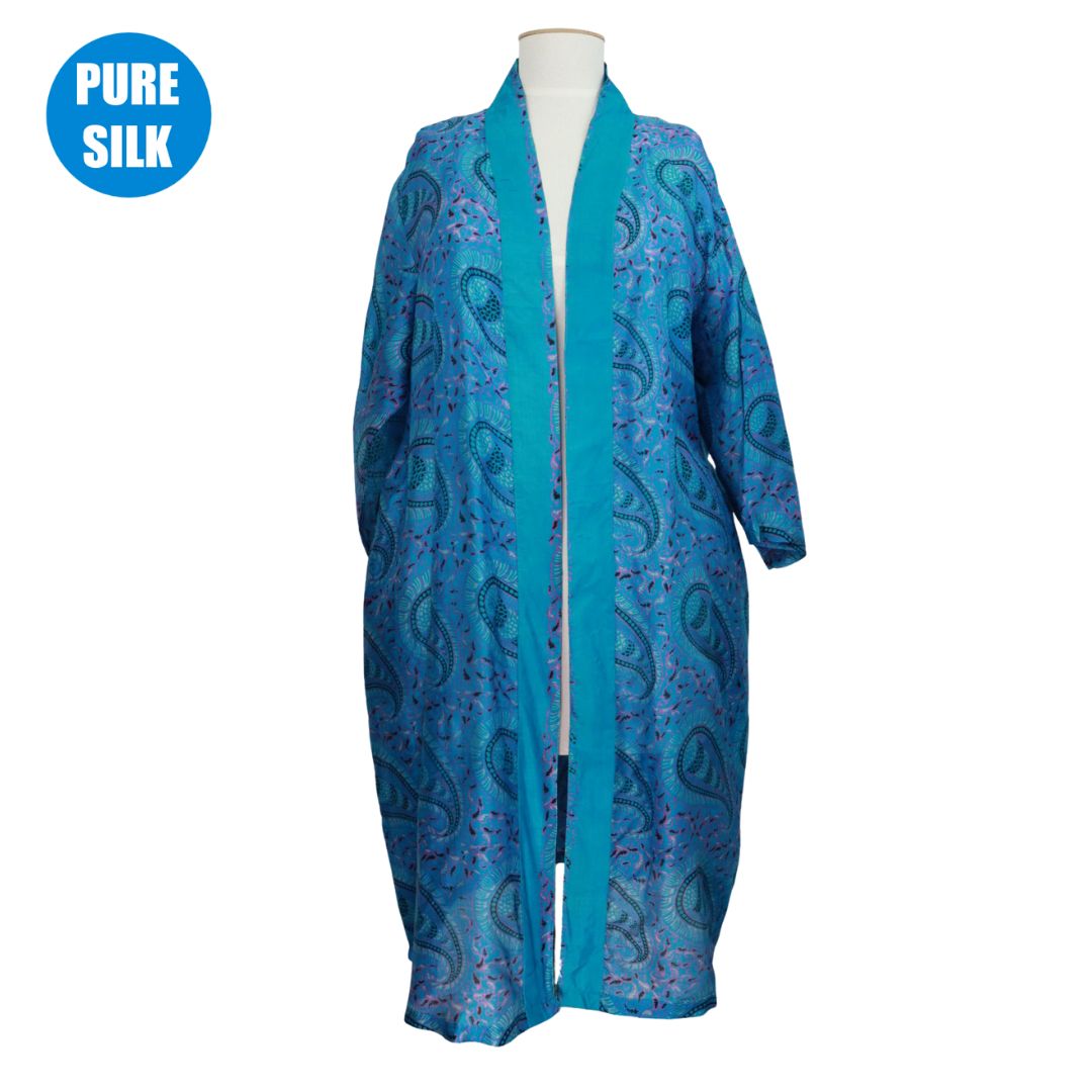 SLXLK14 - PURE SILK LONG KIMONO