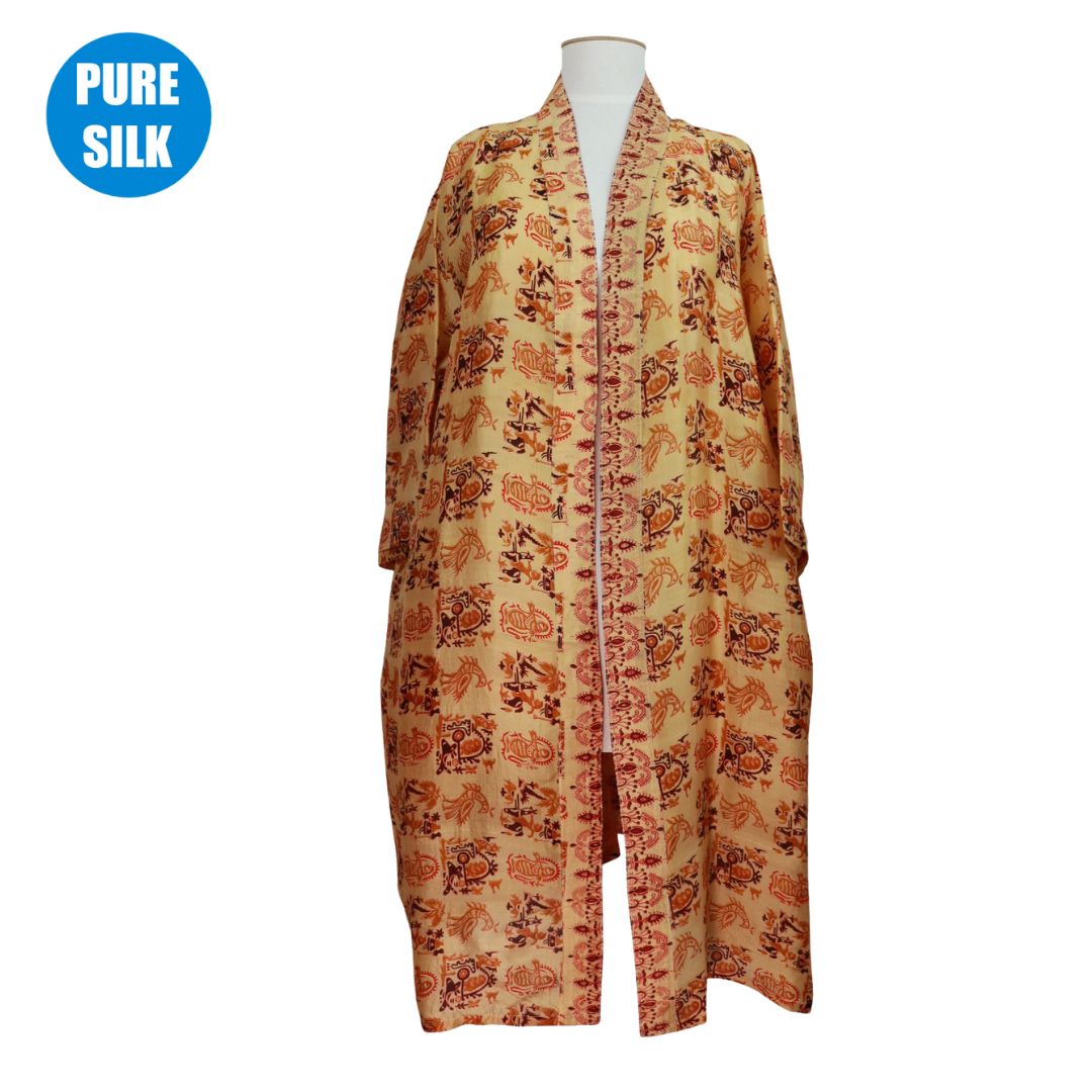 SLXLK07 - PURE SILK LONG KIMONO