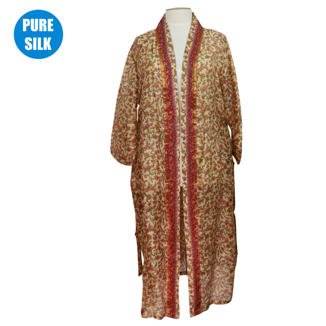 SLRK13 - PURE SILK LONG KIMONO