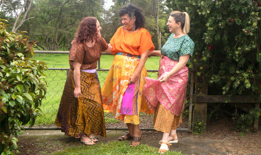 Amy & Ella skirts and kimonos from saris.