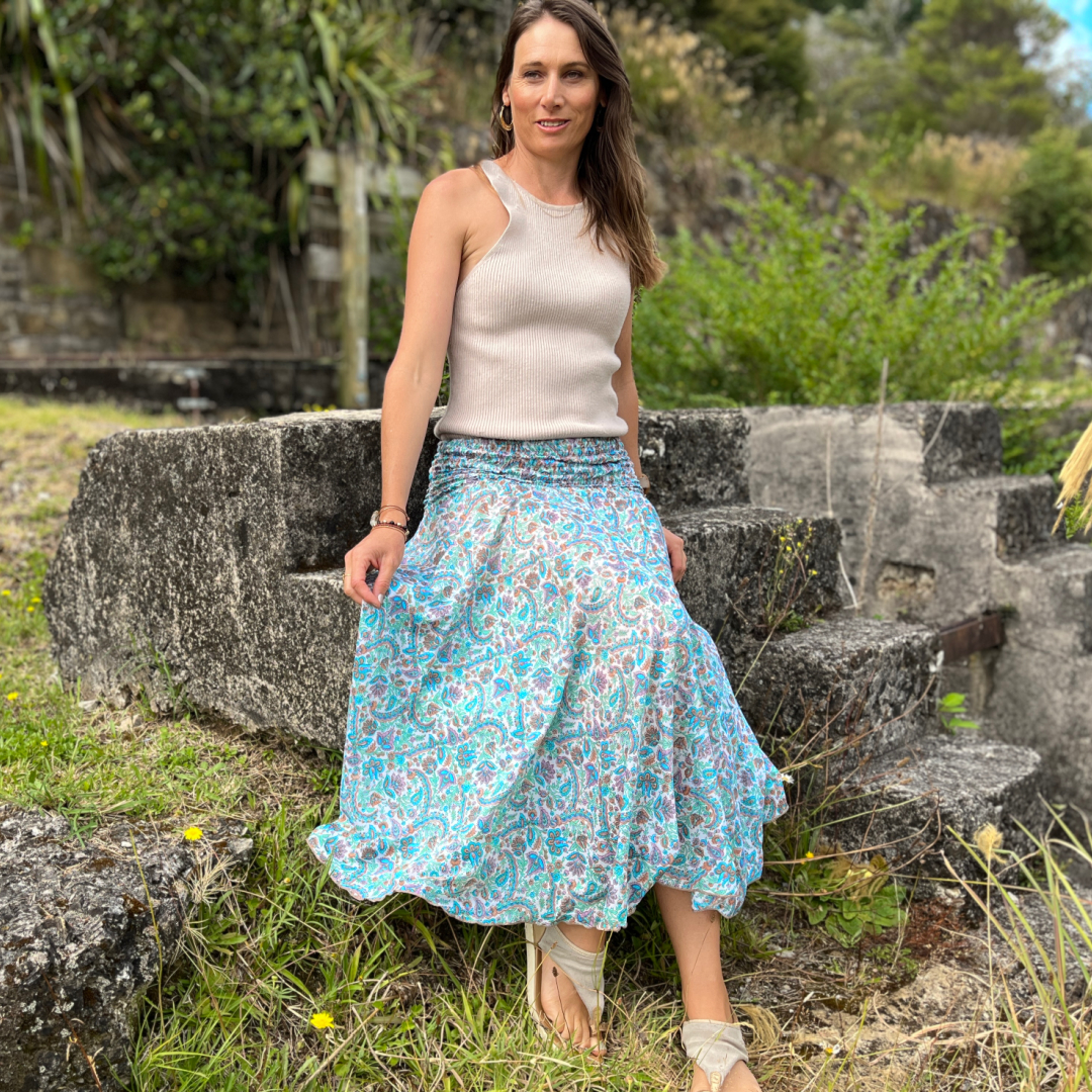 Shirred Waist Skirts are back in stock