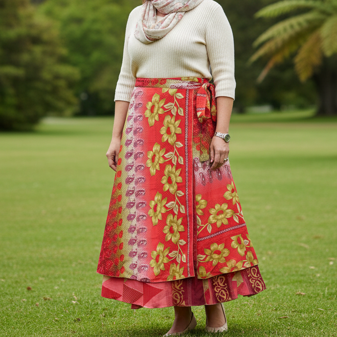 Sari wrap skirt