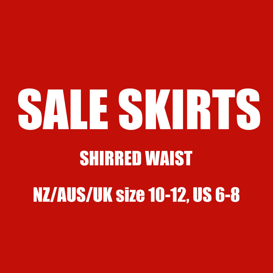SALE SHIRRED SKIRTS 10-12, US 6-8