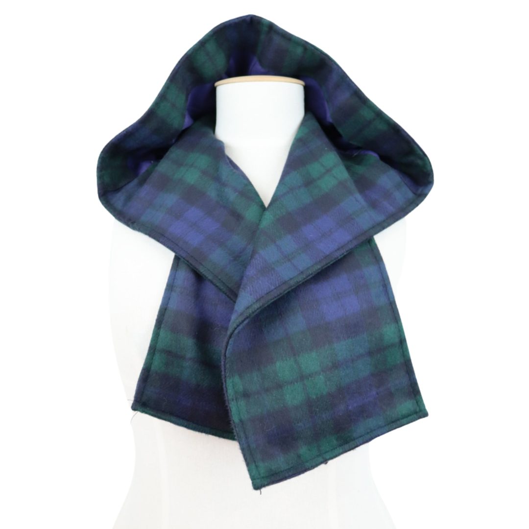 Hooded Scarf Navy Green