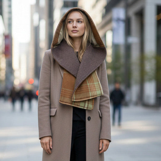 Hooded Scarf Tan +