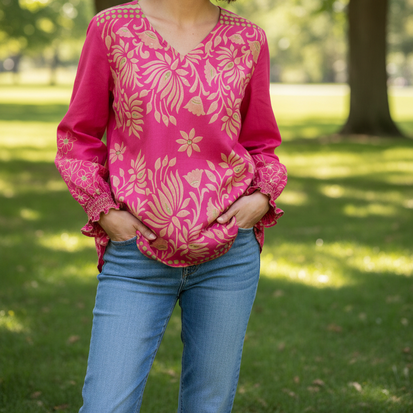 LBM149 - Balloon Sleeve Blouse