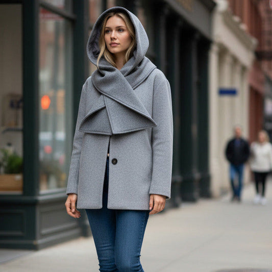Hooded Scarf Light Grey