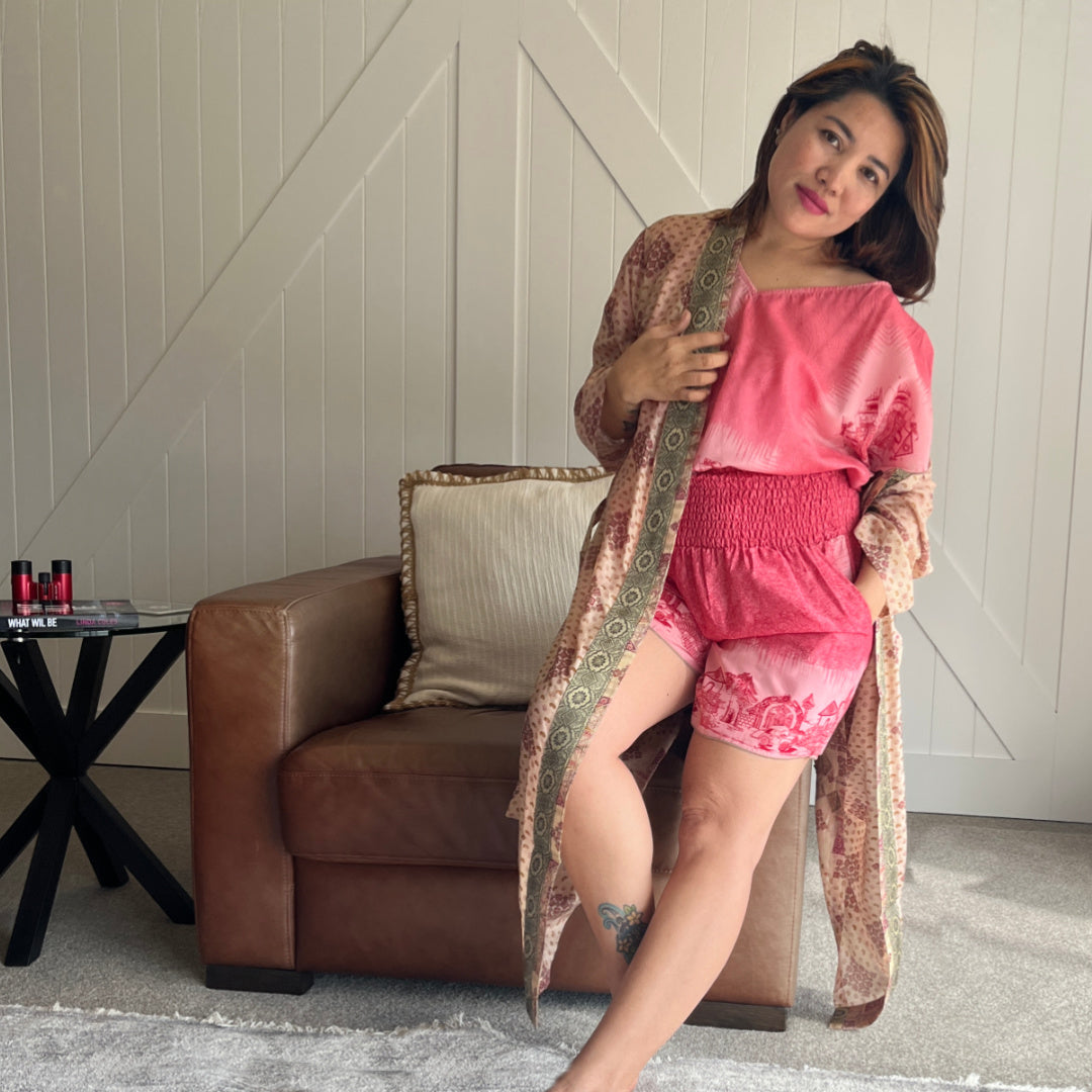 SLRK11  - PURE SILK LONG KIMONO