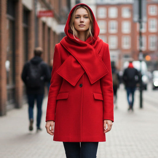 Hooded Scarf Red