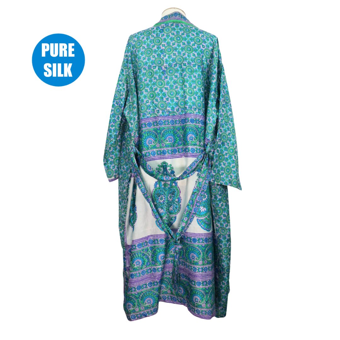 SLRK21  - Pure Silk Long Kimono