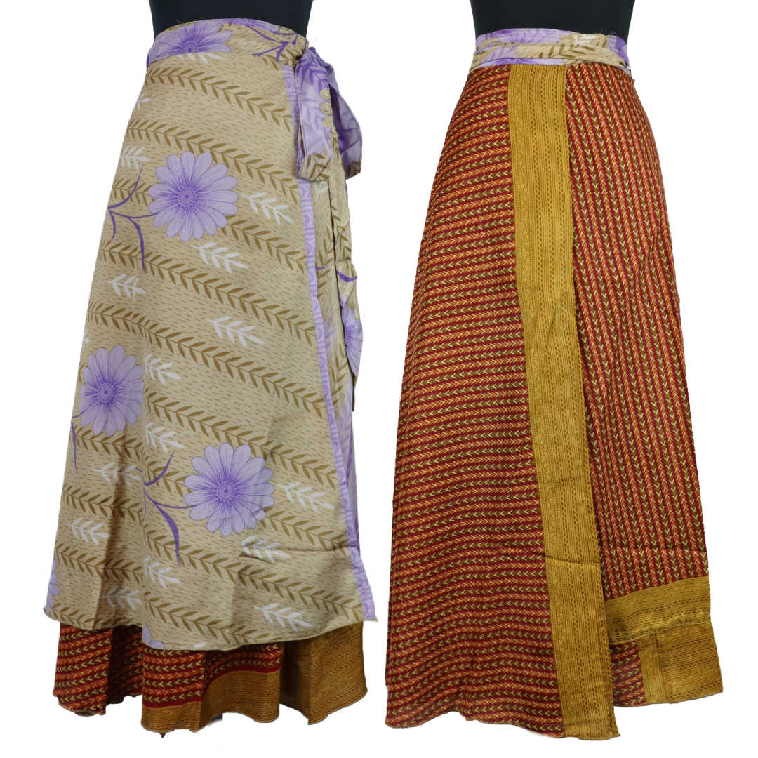 Indian Printed vintage silk Long wrap women beach skirts wrap skirt Pack of  10 | eBay