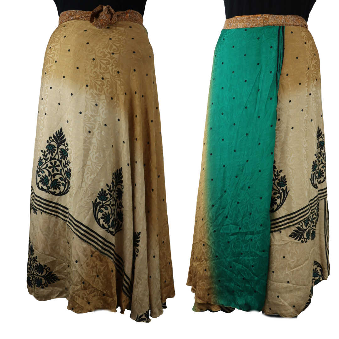 Buy Indian Vintage Silk Wrap Skirt Women Beach Skirt Boho Skirt Magic  Double Layer Skirts for Indian Handmade Wrap Silk Skirt Online in India -  Etsy