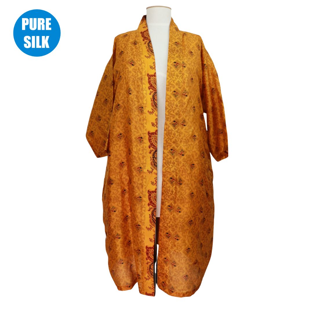 SLLK01 - PURE SILK LONG KIMONO
