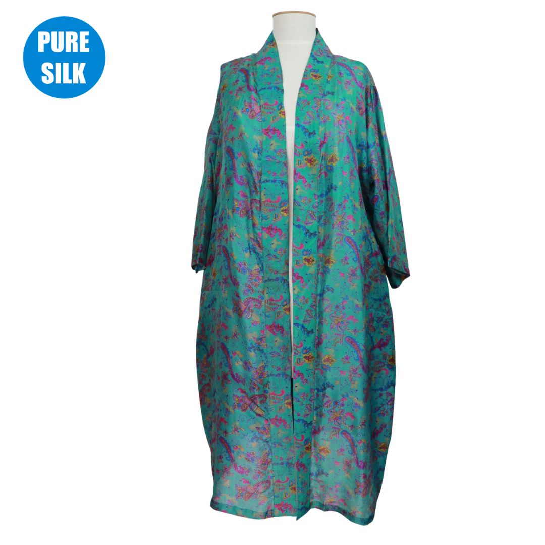 SLLK06 - PURE SILK LONG KIMONO