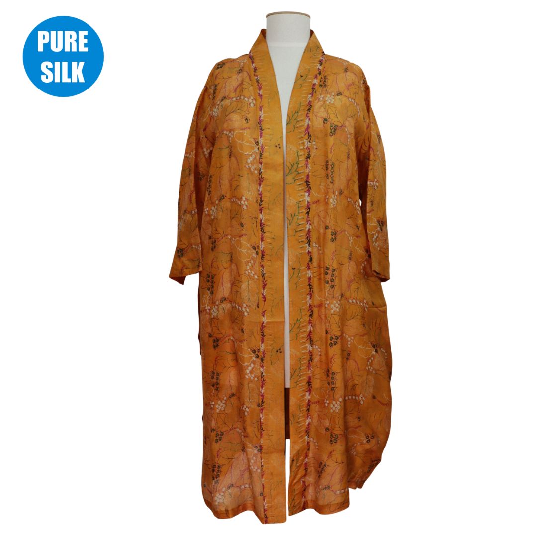 SLLK07 - PURE SILK LONG KIMONO