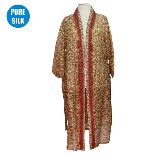 SLRK13  - PURE SILK LONG KIMONO