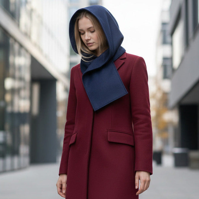 Hooded Scarf Navy