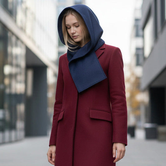 Hooded Scarf Navy