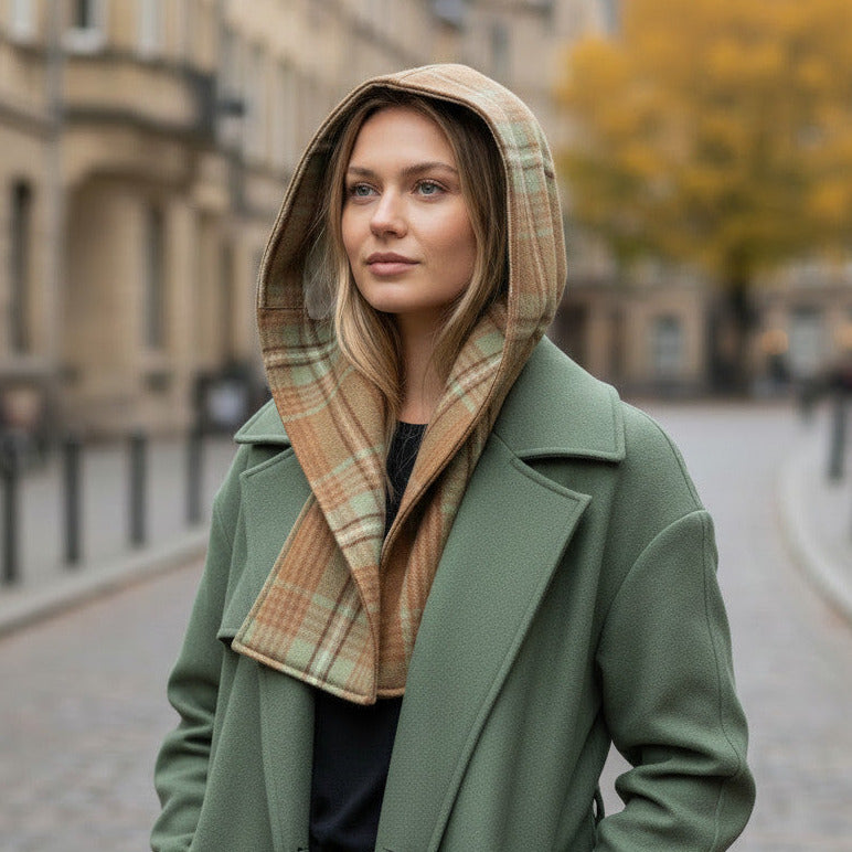 Hooded Scarf Tan